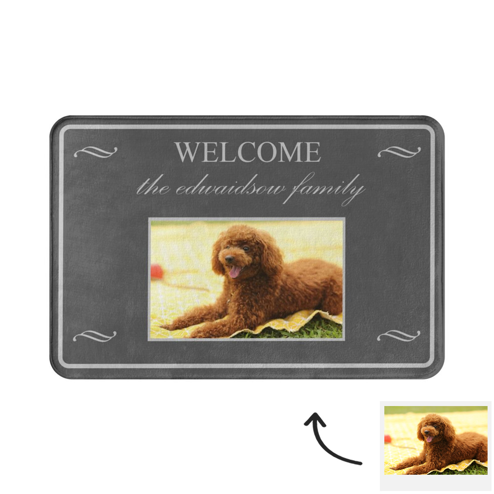 Custom Photo Family Name Welcome Doormat