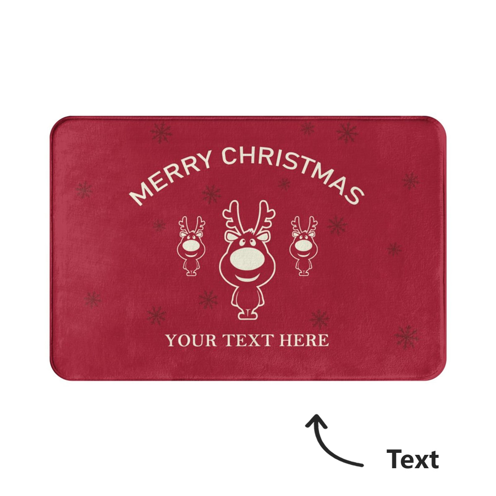 Custom Text Cute Christmas Doormat