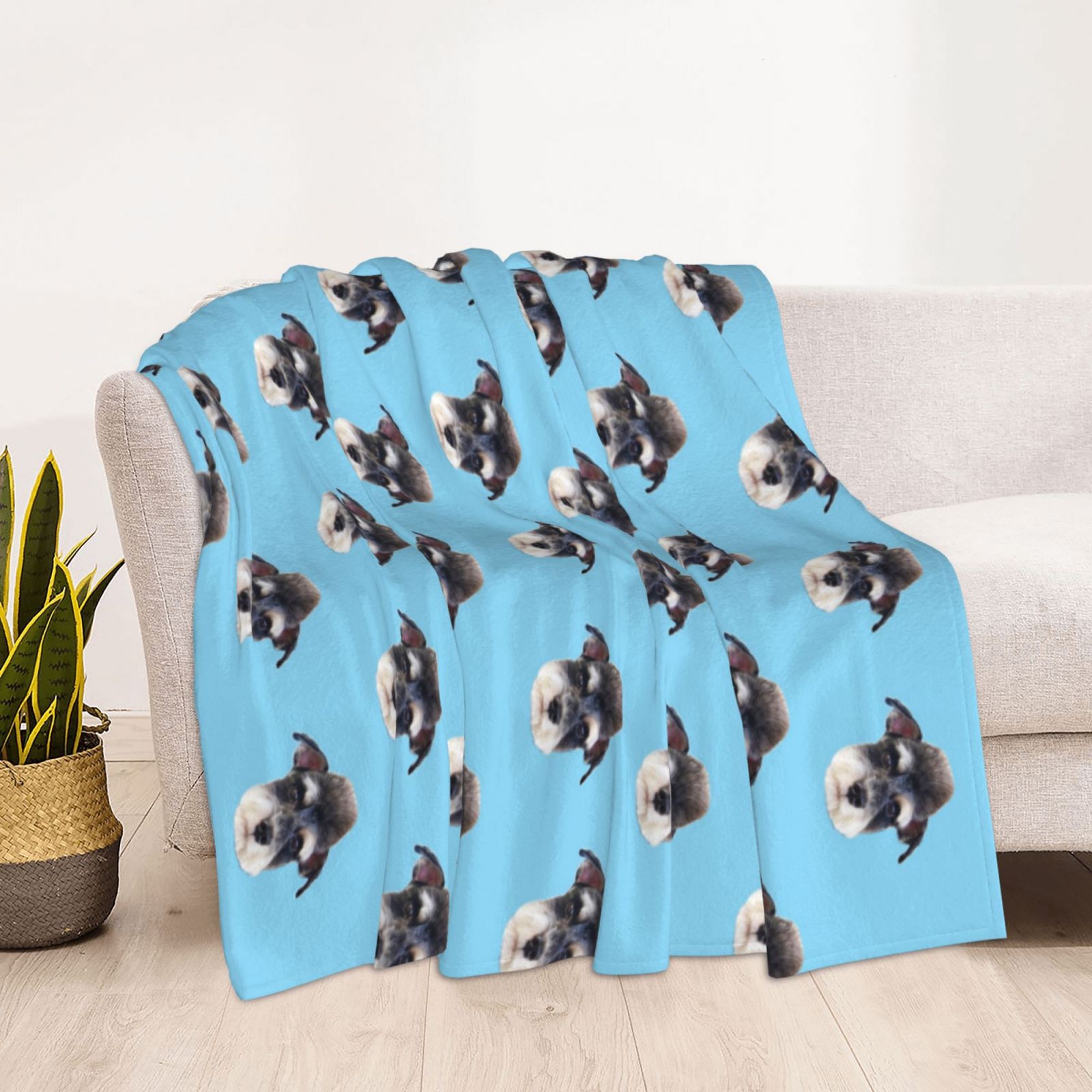 Custom Multi Pet Face Blanket