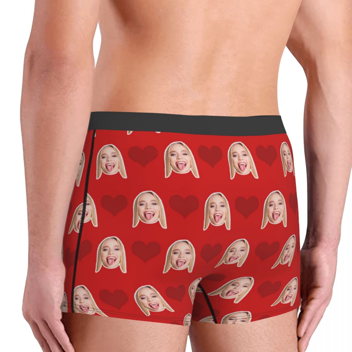 Custom Face Heart Boxer Shorts,Valentine's Day Gifts