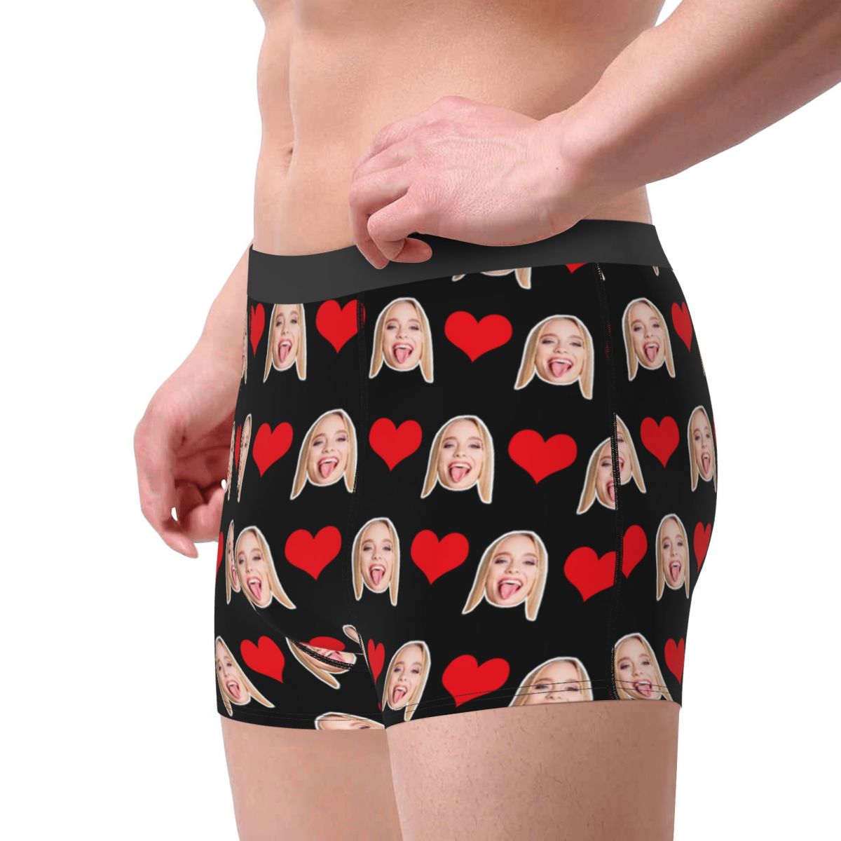 Custom Face Heart Boxer Shorts,Valentine's Day Gifts