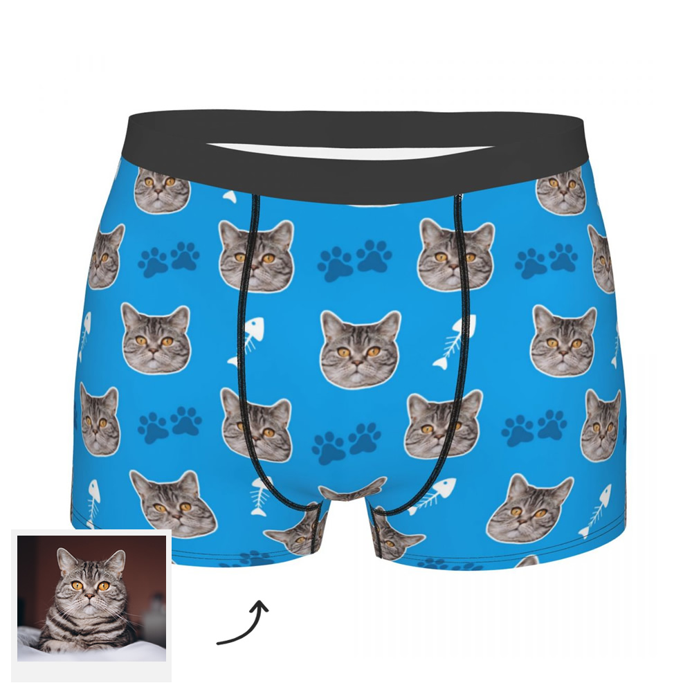 Custom Cat Face Boxer Shorts