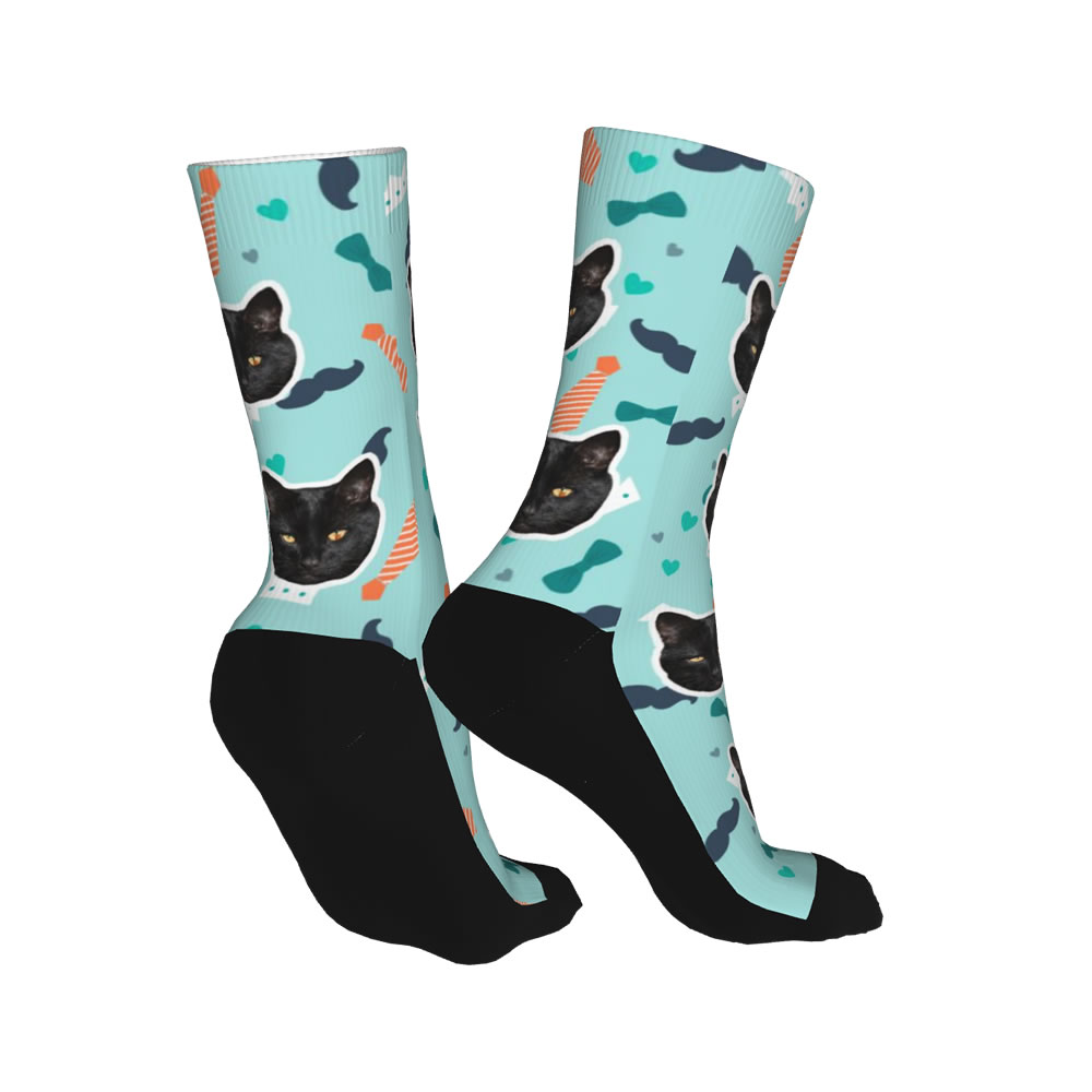 Custom Cat Face Socks For Father's Day Gift