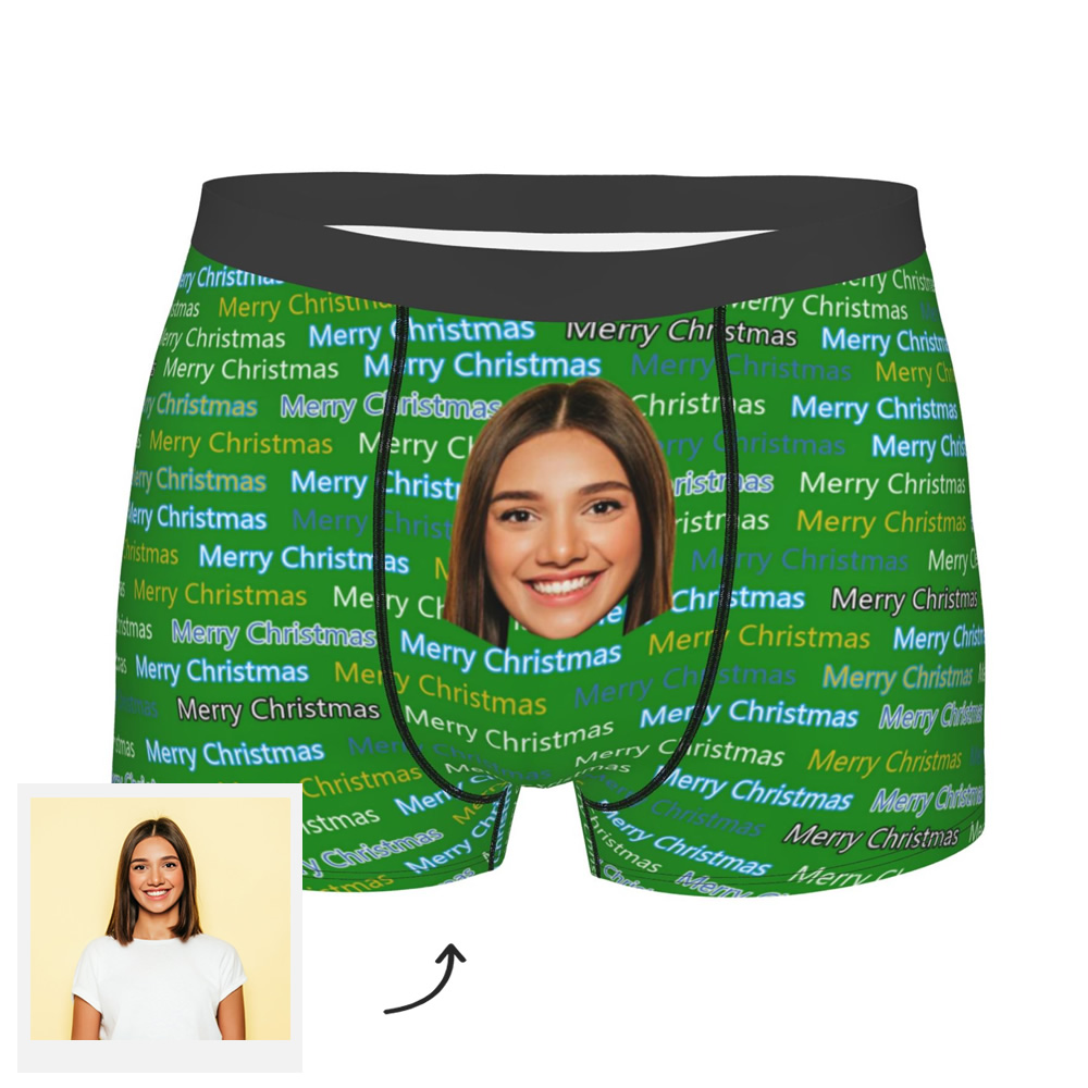 Personalized Face Underwear Merry Christmas Gift For Men