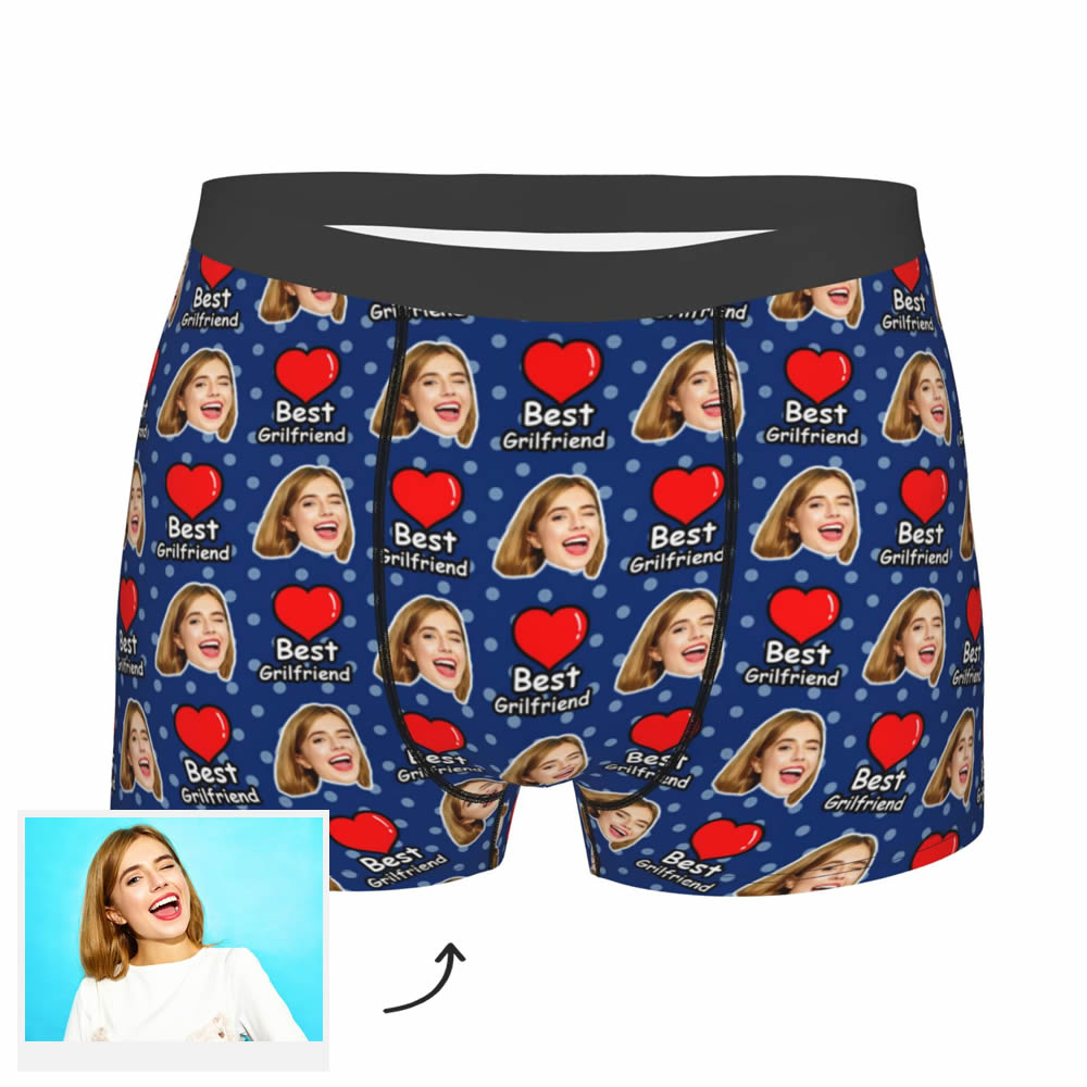 Custom Face Boxer Shorts With  Best Girlfriend
