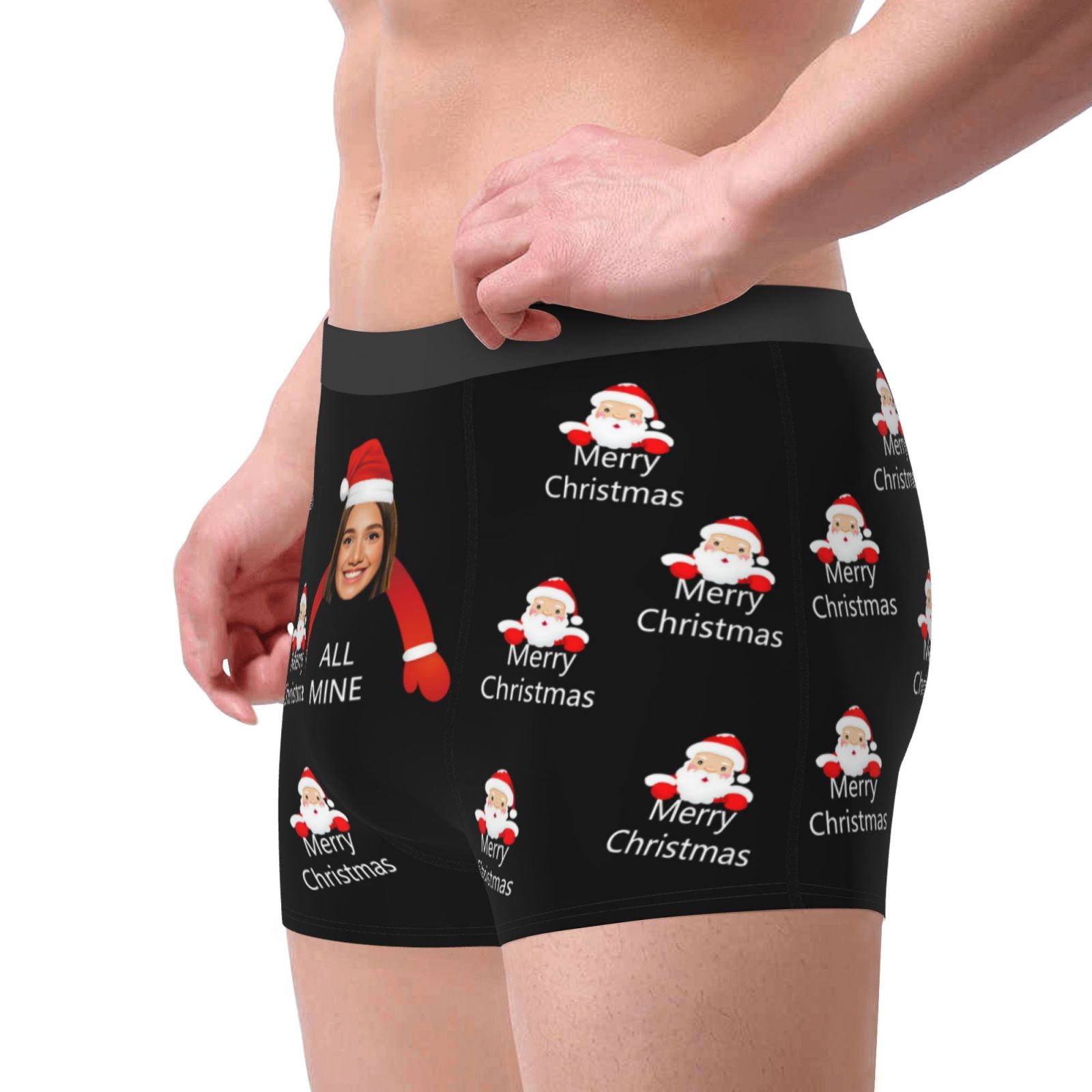 Custom Girlfriend Face Boxers Shorts All Mine - Personalized Christmas Photo Underwear