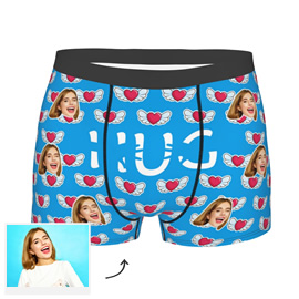 Custom Face Boxers For Valentine's Day- Hug For Your Lover