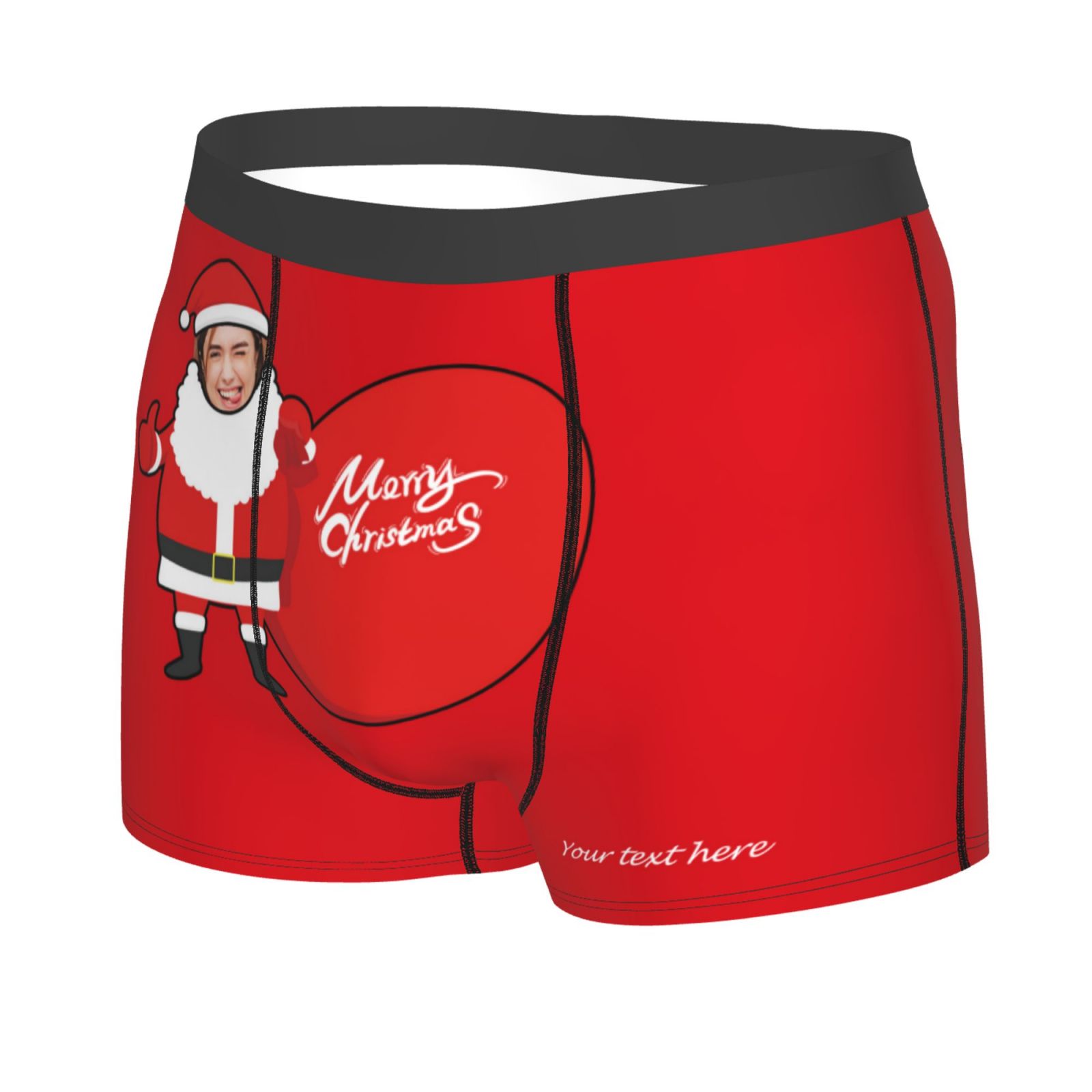 Custom Face Underwear Santa Claus Personalized Photo Boxers Christmas Gift For Men