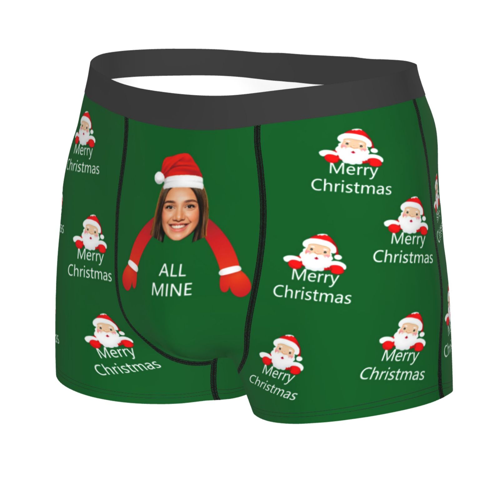 Custom Girlfriend Face Boxers Shorts All Mine - Personalized Christmas Photo Underwear
