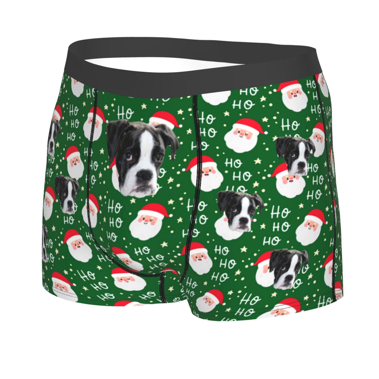 Personalized Face Underwear Shorts Santa Claus Custom Photo Boxers Christmas Gift