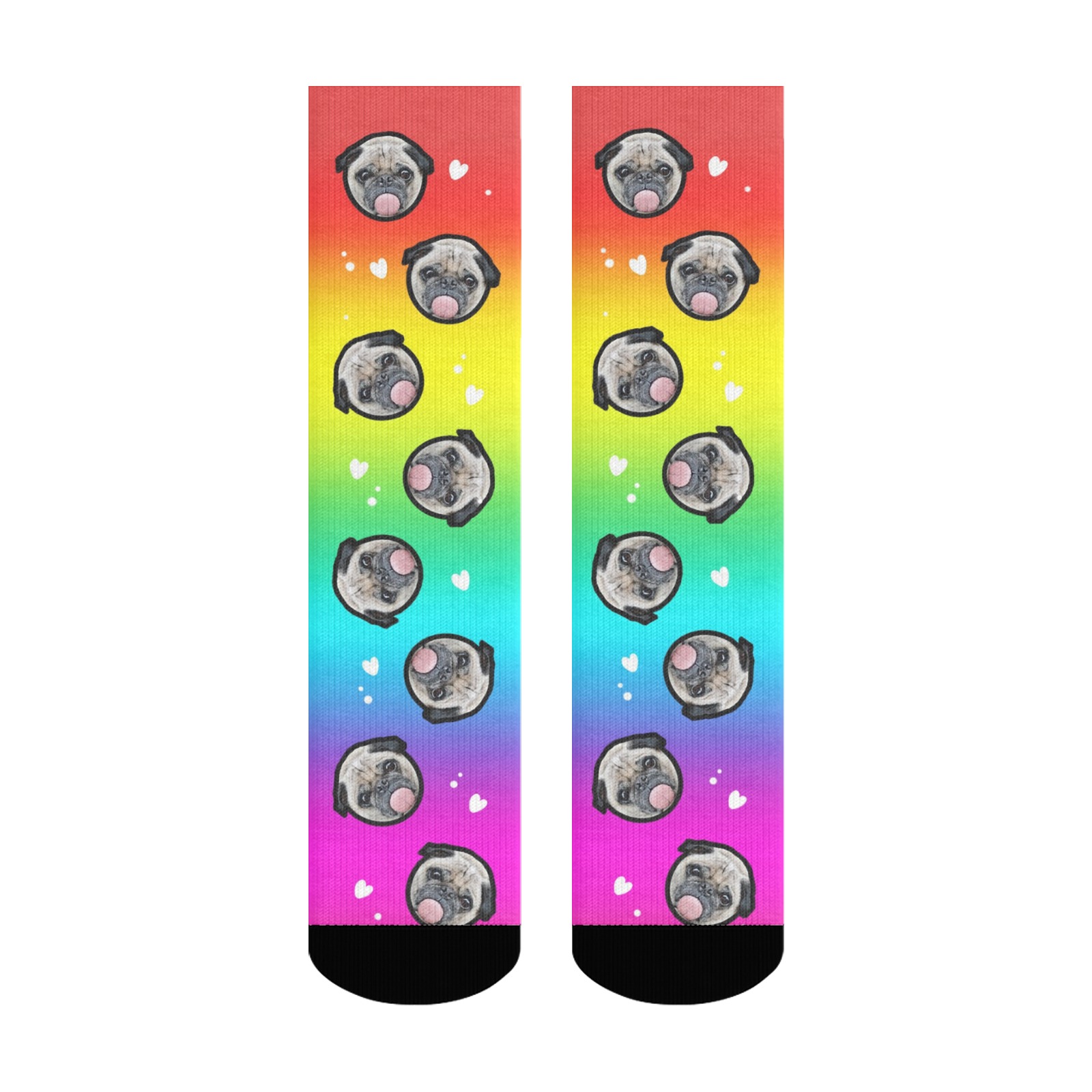 Custom Face Rainbow Print Socks Gift For Dog Lover