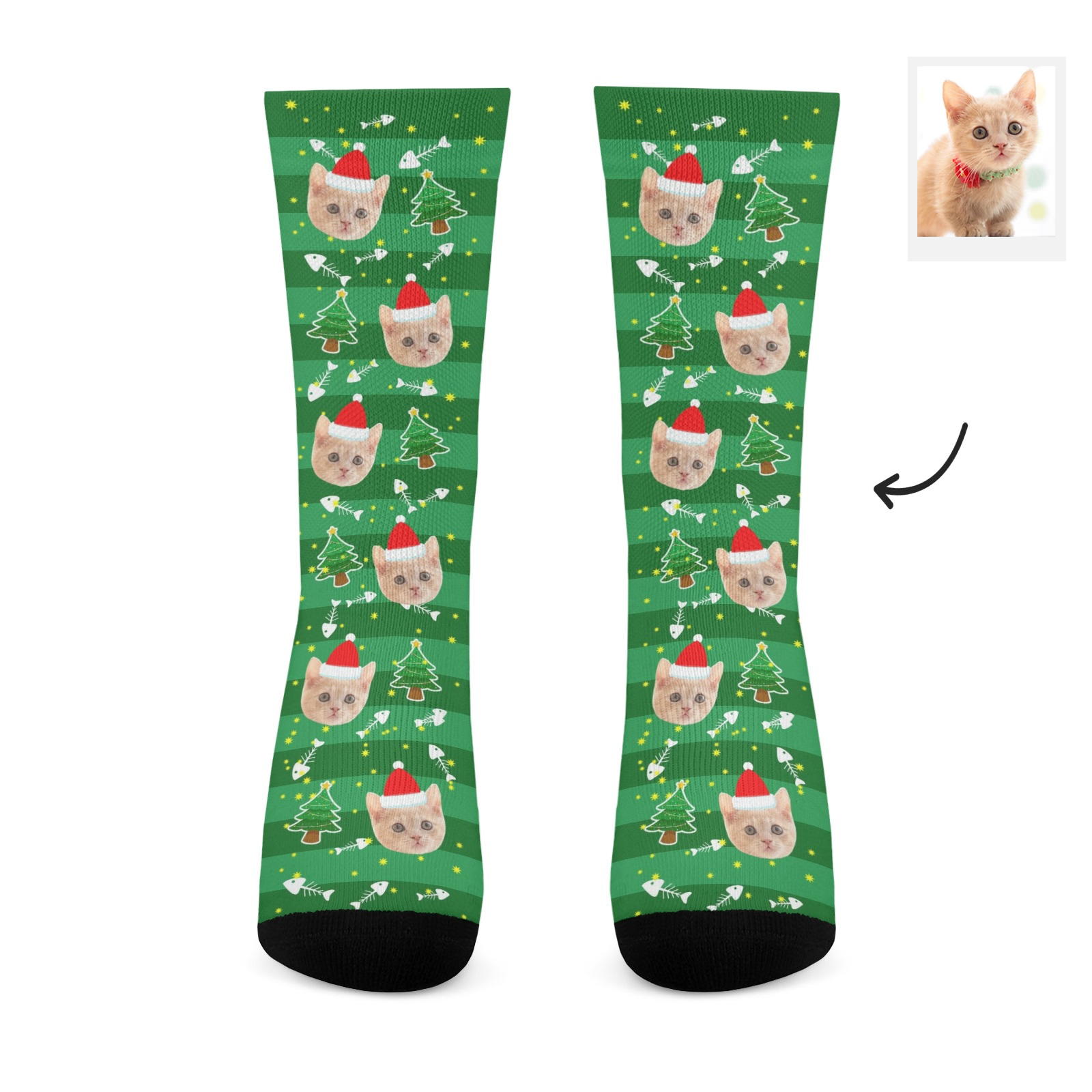 Custom Christmas Cat Socks