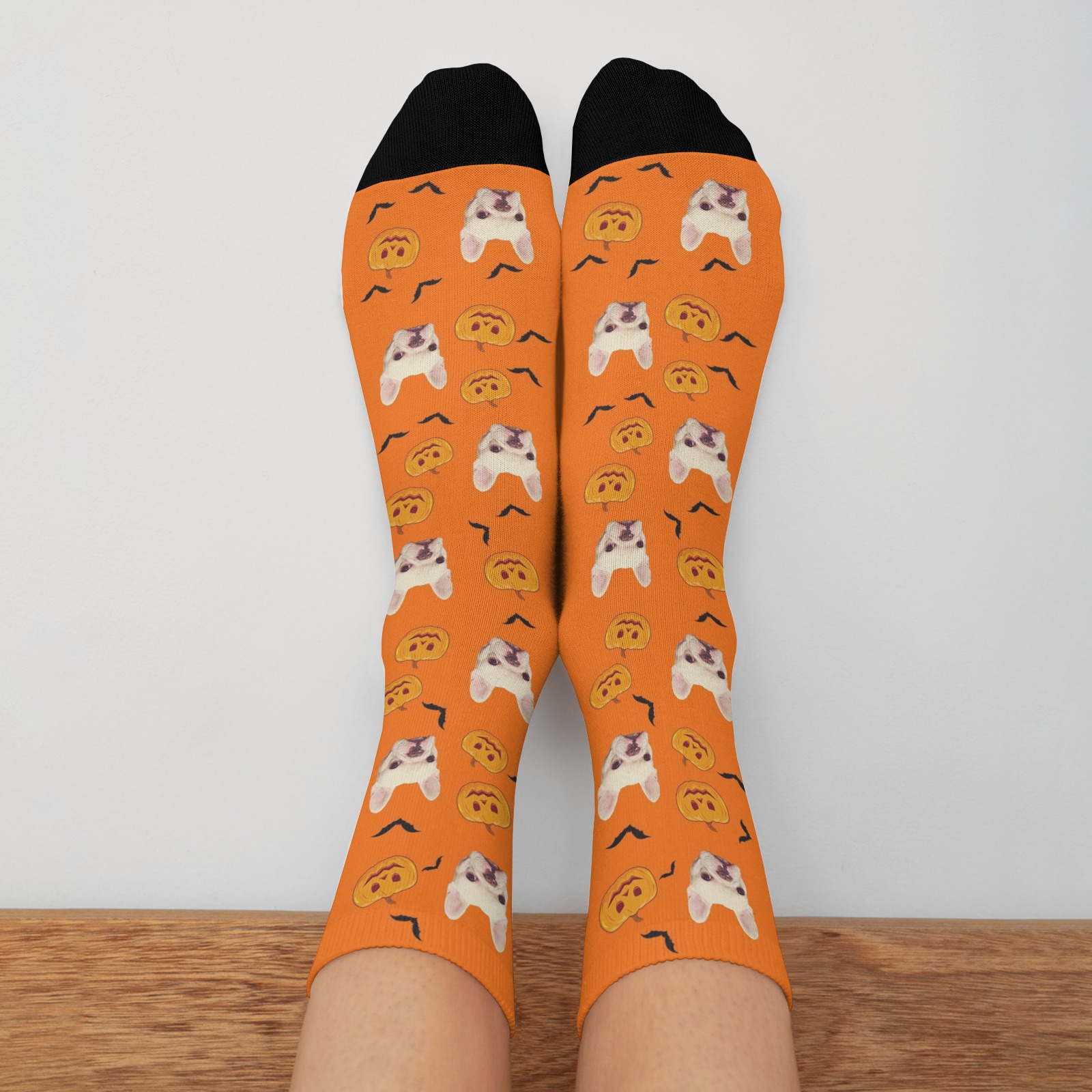 Custom Halloween Pumpkin Face Socks