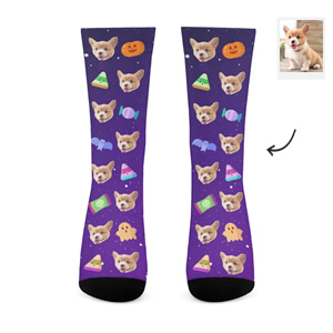 Halloween Custom Dog Socks