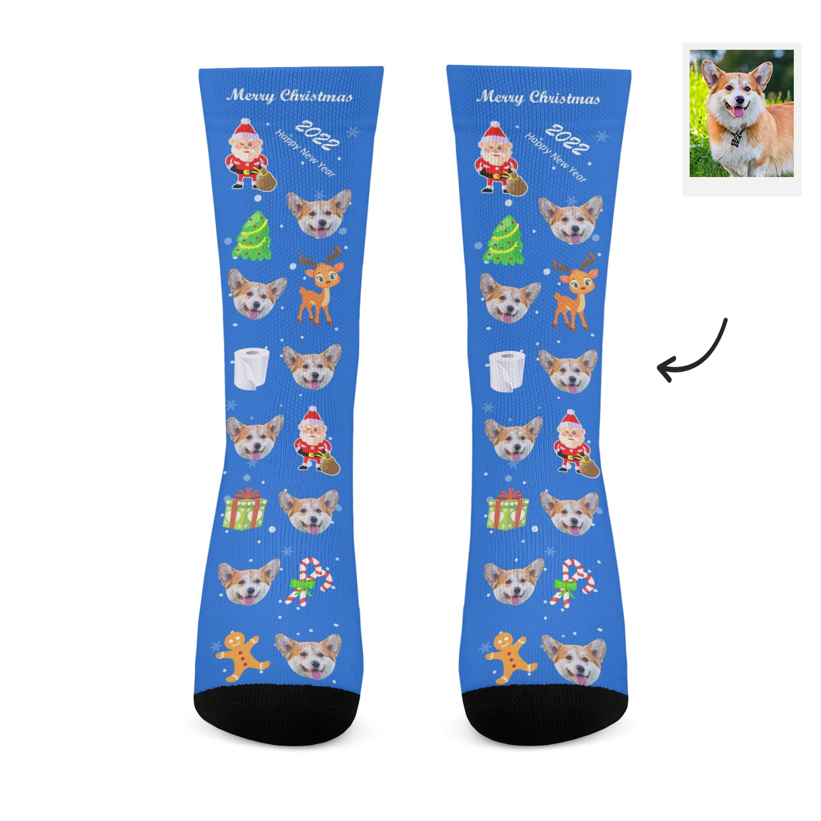 Custom Pet Socks - Personalized Picture Christmas Socks