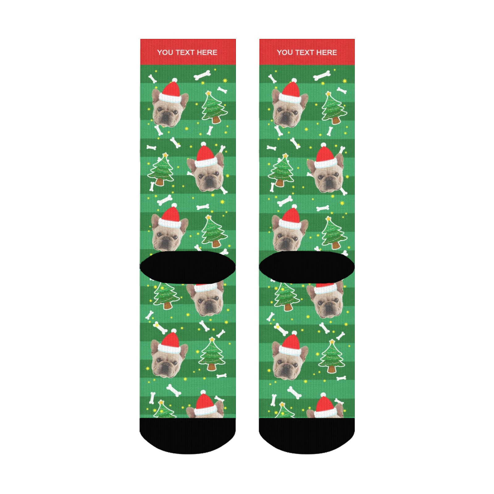 Custom Photo Socks Merry Christmas Dog With Your Text