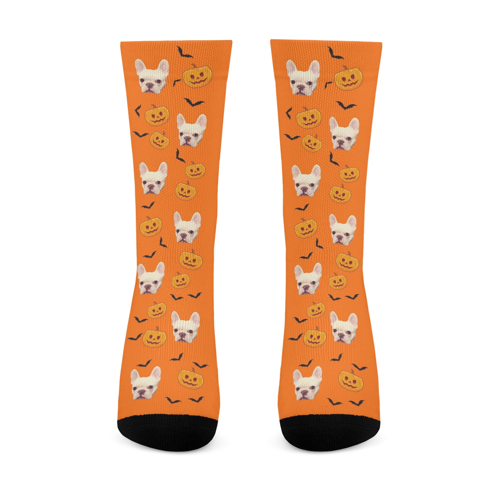 Custom Halloween Pumpkin Face Socks