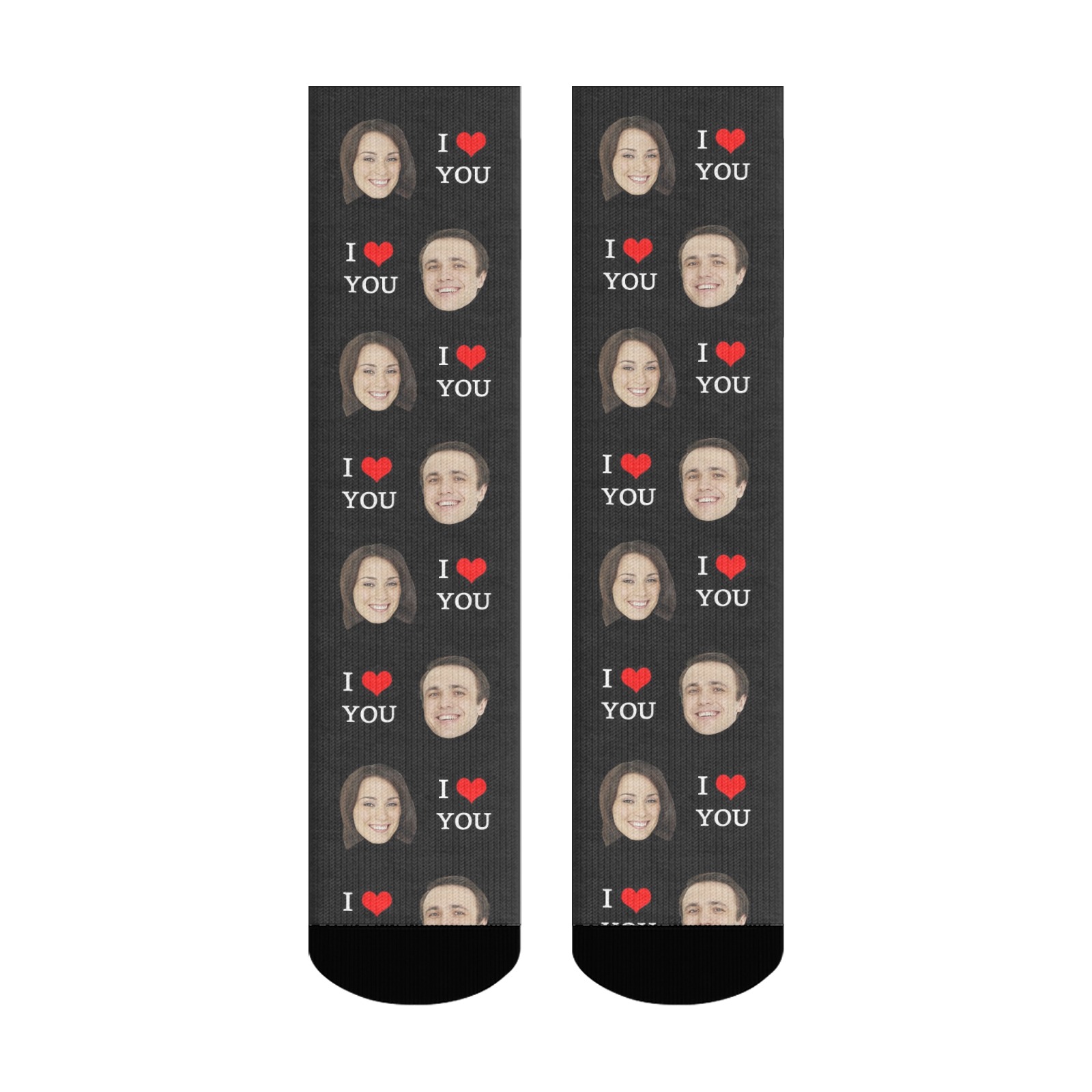 Custom Face Socks,Valentine I Love You Socks,Girlfriend Boyfriend Gift