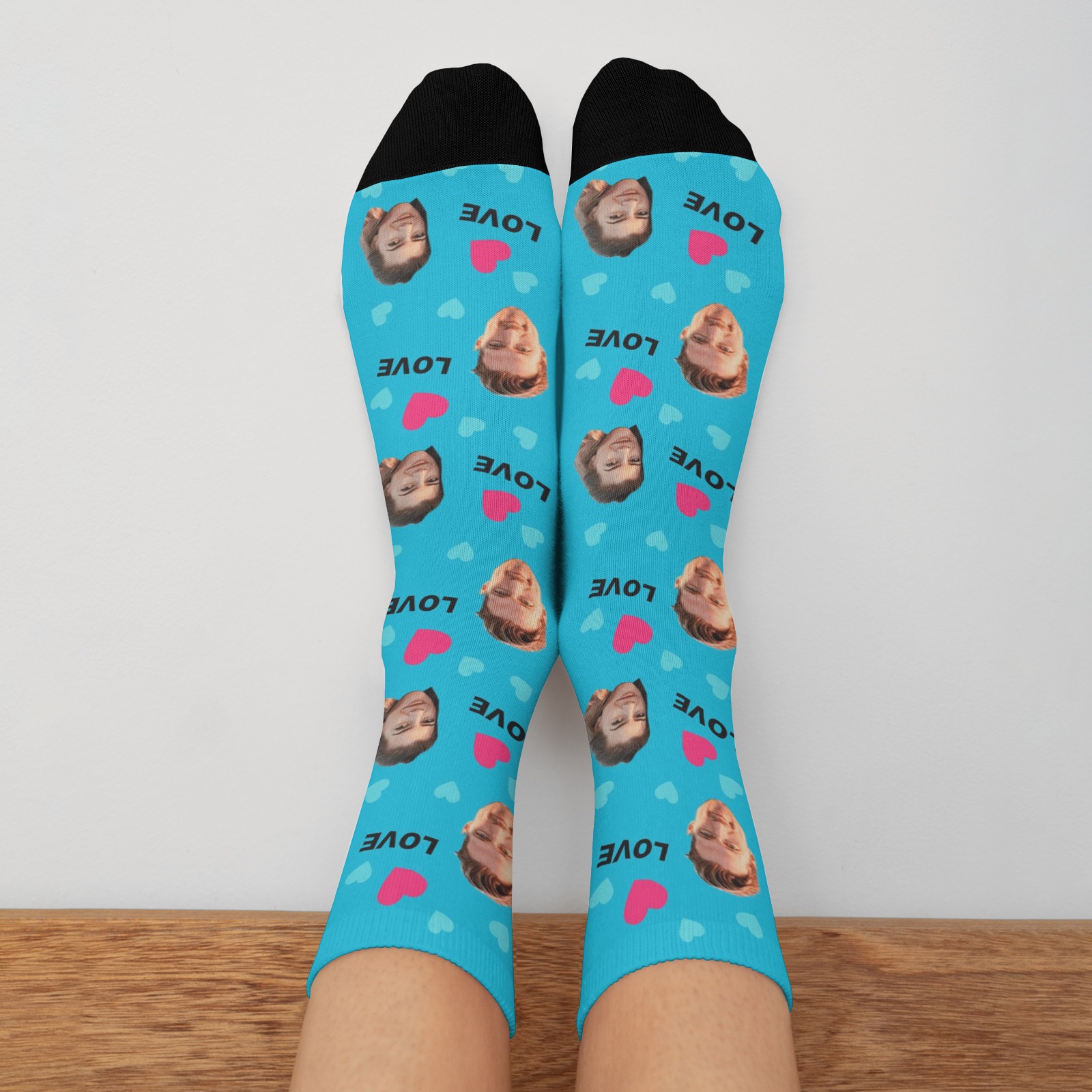Custom Socks Heart And Love Personalized Face Socks
